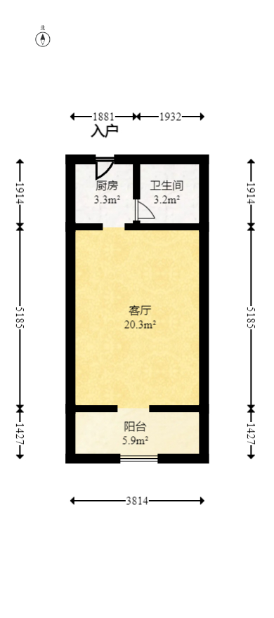 花漾年华（桂花园）  1室1厅1卫   31.00万室内图1