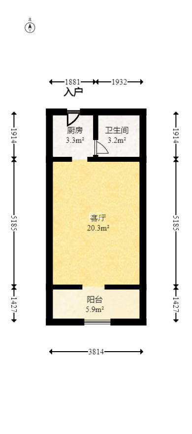 花漾年华（桂花园）  1室1厅1卫   31.00万室内图1