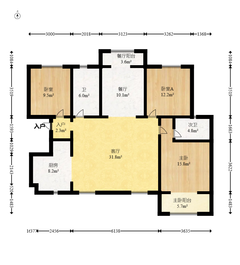 山水湾 4室2厅2卫 82.8万 山水湾 4室2厅2卫 82.8万户型图