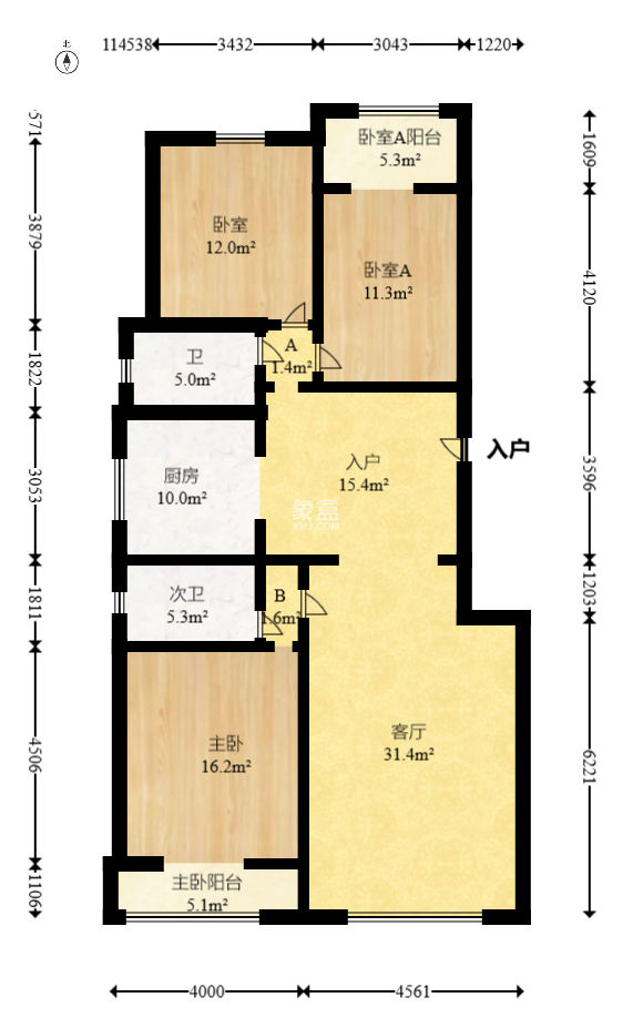 楚天家园  3室2厅2卫   72.00万