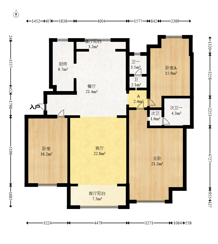 山水人家三期  3室2厅2卫   70.80万室内图1