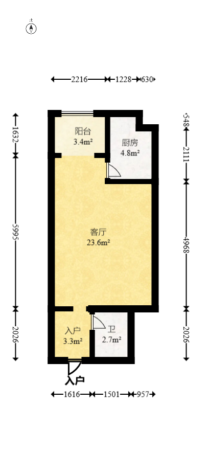 碧桂园威尼斯城  1室1厅1卫   25.80万室内图1