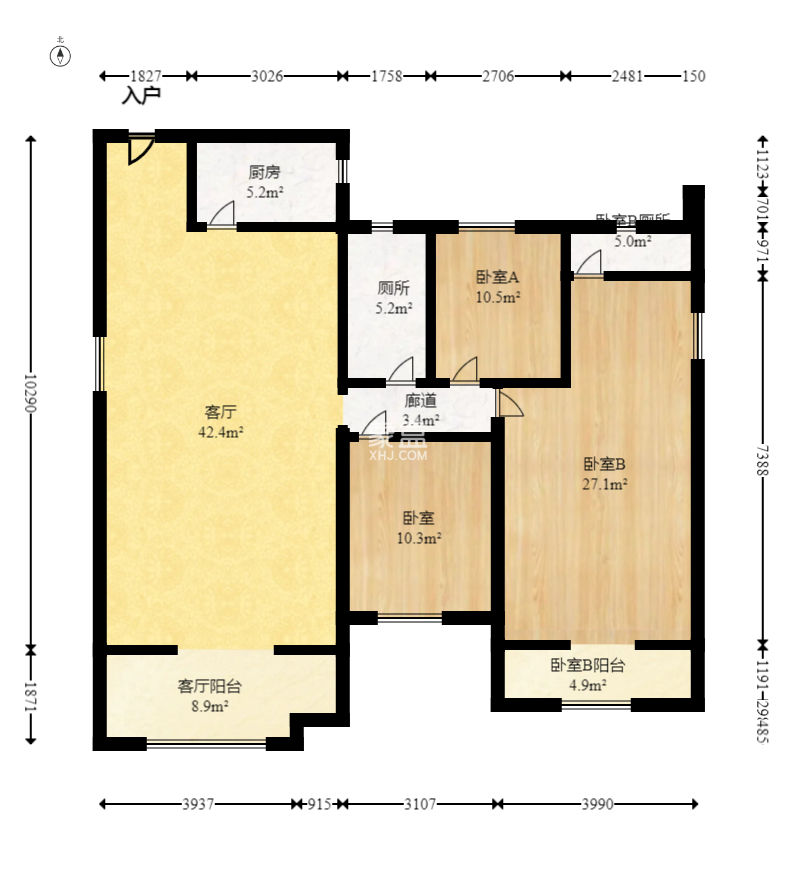 岳麓现代城  3室2厅2卫   200.00万