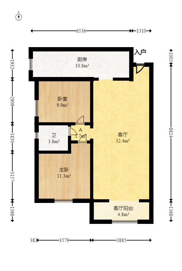 新长海广场  2室1厅1卫    48.0万 新长海广场  2室1厅1卫    48.0万户型图