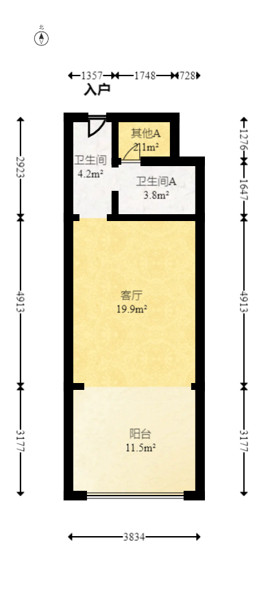中建嘉和城  1室1厅1卫   40.00万室内图1
