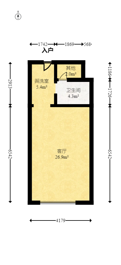 中建嘉和城  2室1厅1卫   45.00万室内图1