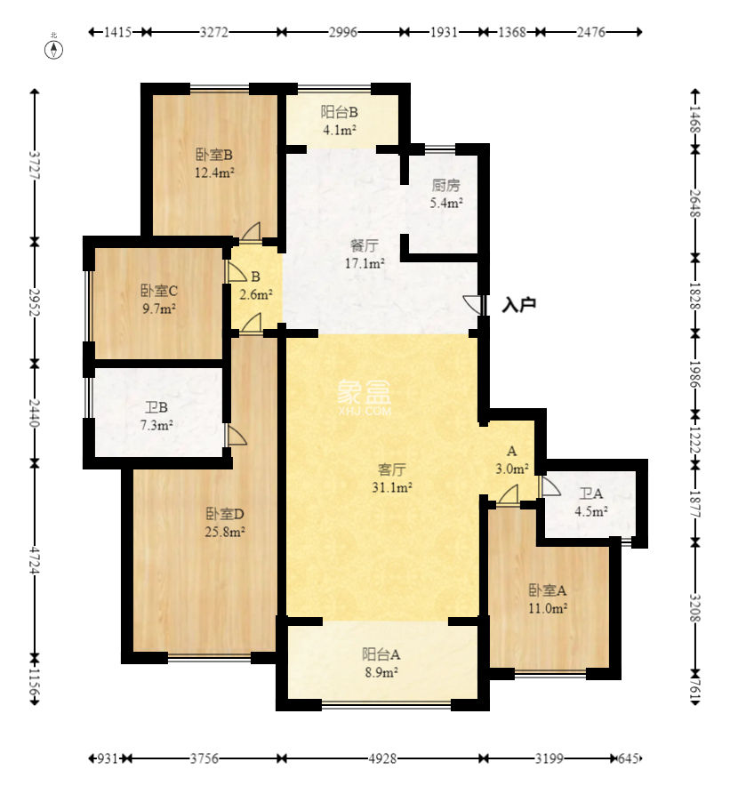 湘水郡（兴旺小爱同学）  4室2厅2卫   100.00万