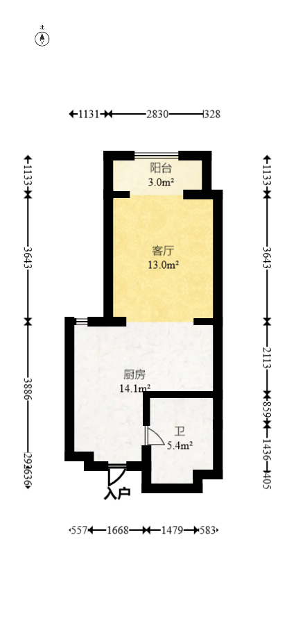 德思勤城市广场（宝格丽公寓）  1室1厅11卫   32.60万室内图1