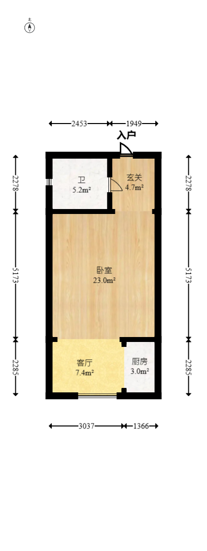 保利麓谷林语I区  1室1厅1卫   32.80万室内图1