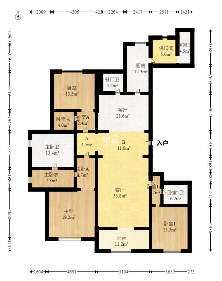 万达公馆  4室2厅4卫    410.0万