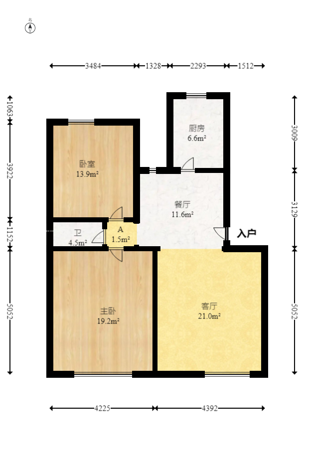 郡原居里  2室2厅1卫    68.8万 郡原居里  2室2厅1卫    68.8万户型图