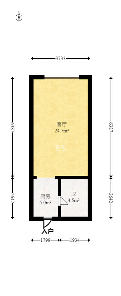 卡地亚公寓  1室1厅1卫   42.00万