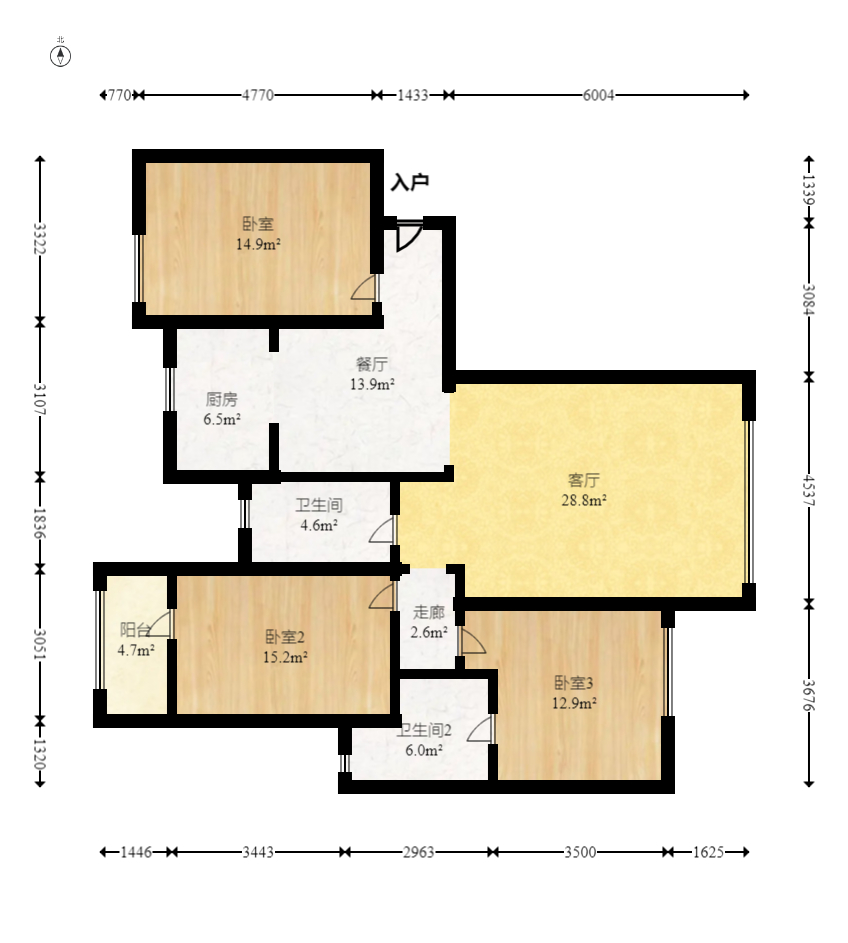 福天星中心(福天星雅苑)  3室2厅2卫    99.0万 福天星中心(福天星雅苑)  3室2厅2卫    99.0万户型图