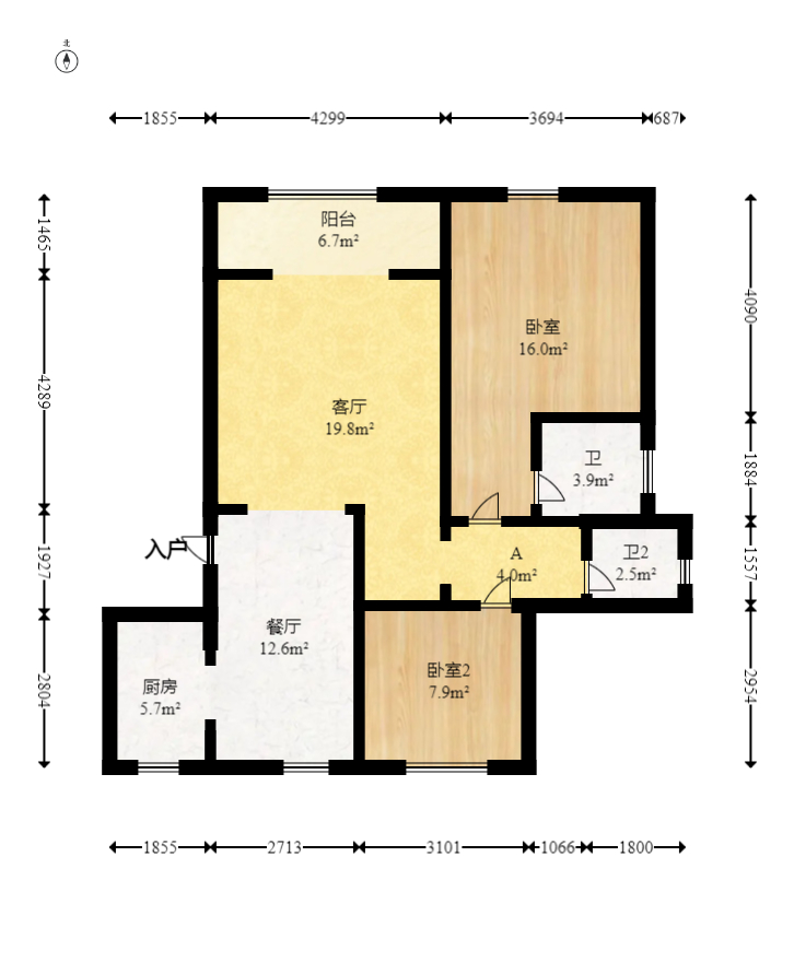 盛景谷山里  3室2厅2卫   142.00万室内图1