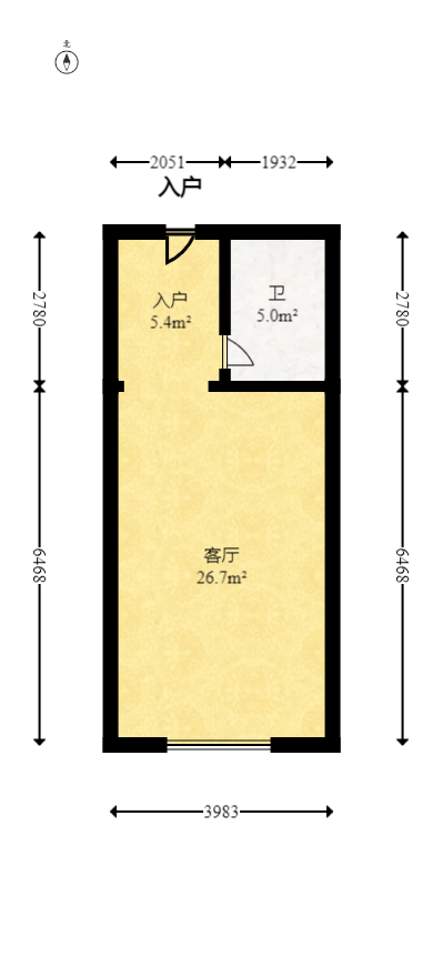 润和国际广场  2室2厅1卫   42.00万室内图1