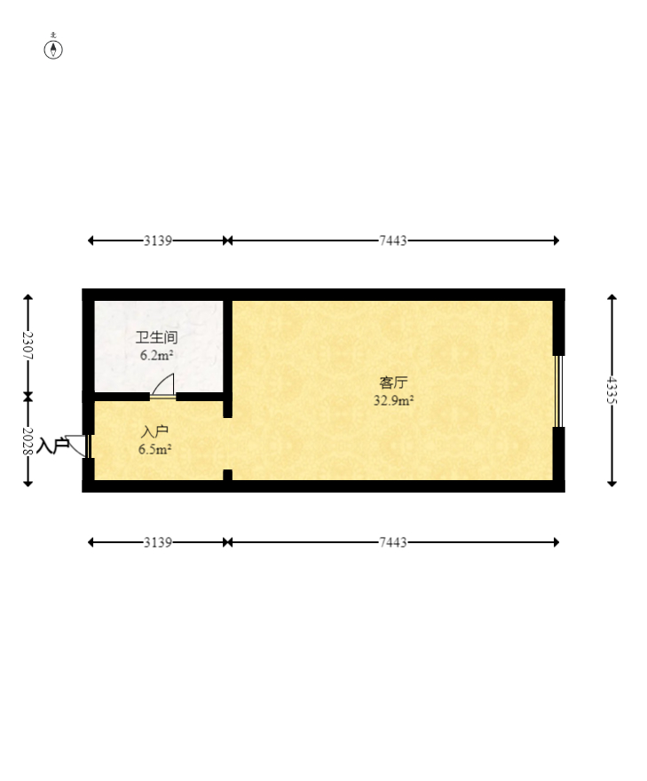 雅居乐新地  1室1厅1卫    32.0万 雅居乐新地  1室1厅1卫    32.0万户型图