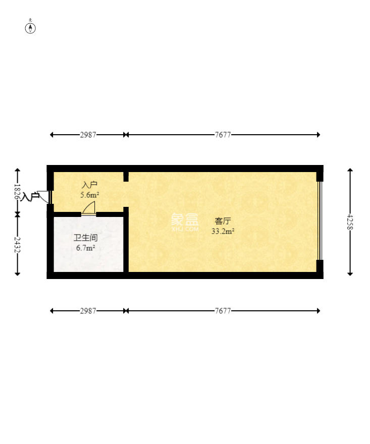 雅居乐新地 1室1厅1卫 32.0万 雅居乐新地 1室1厅1卫 32.0万户型图