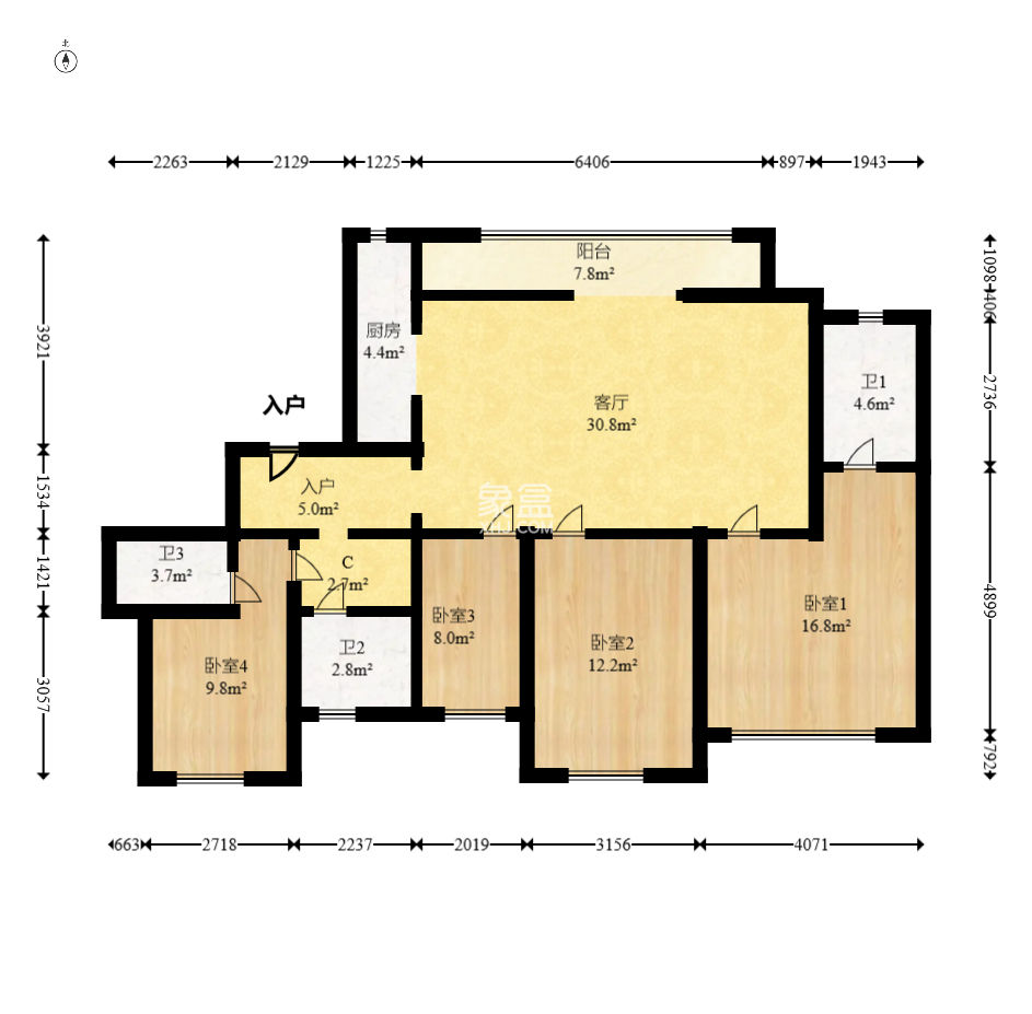 阳光城尚东湾凌云府  4室2厅3卫    157.8万