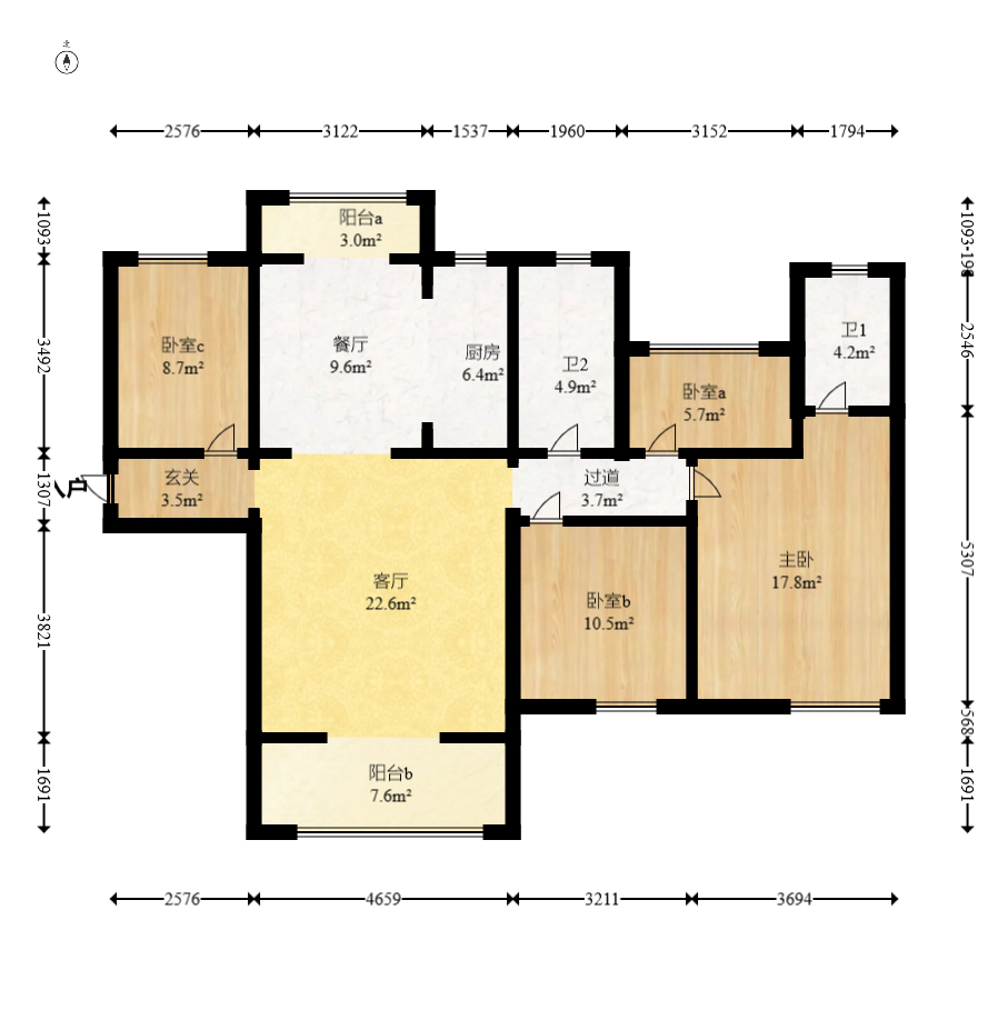 润和山水郡 4室2厅2卫 89.5万 润和山水郡 4室2厅2卫 89.5万户型图