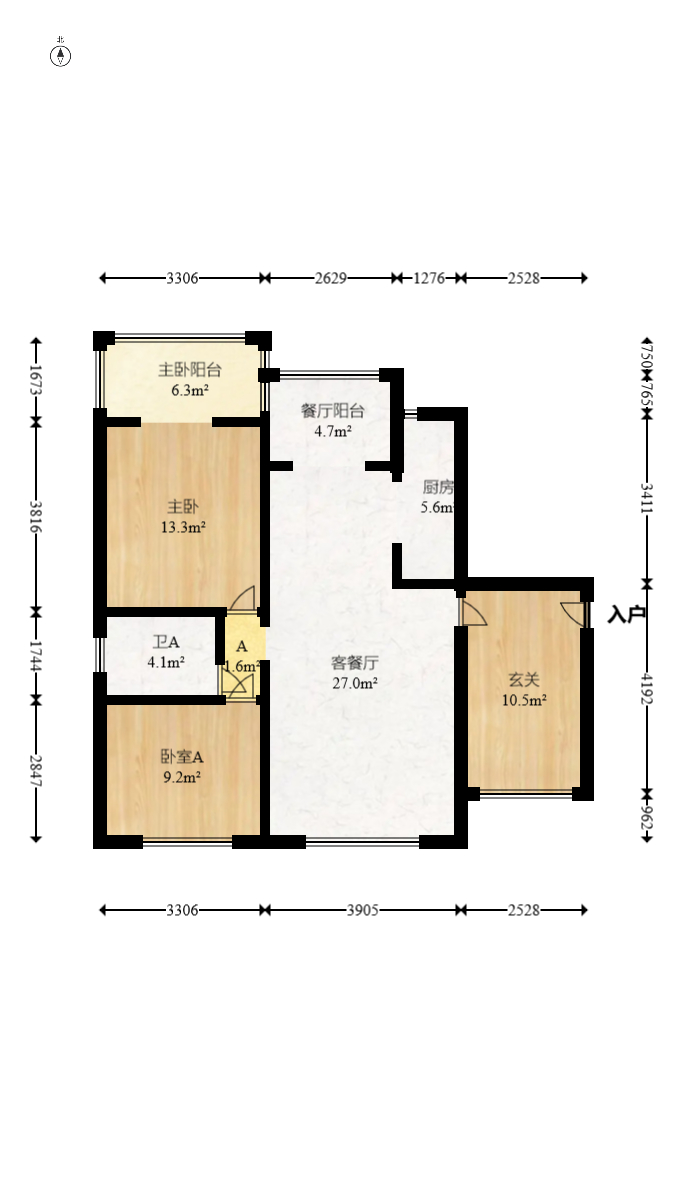 天骄福邸  2室2厅1卫    99.99万室内图1