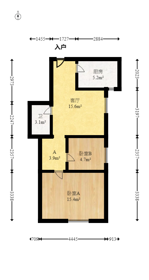 西子湖畔沃府  2室2厅1卫   49.00万室内图1