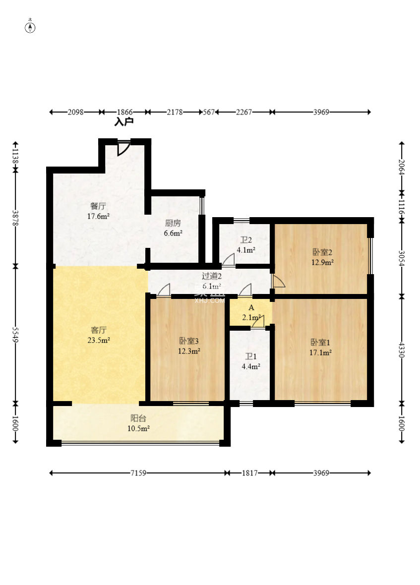 中國鐵建金色藍庭  3室2廳1衛(wèi)   160.00萬