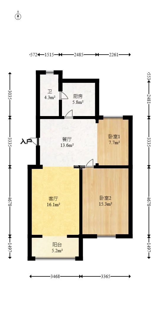 赤岗小区（一二三片）  2室2厅1卫   48.00万