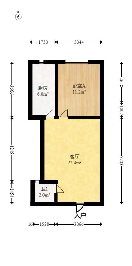 欧亚达国际广场  1室1厅1卫   41.00万室内图1