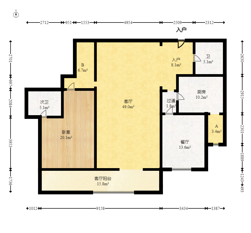星邮公寓 5室2厅2卫 135.0万 星邮公寓 5室2厅2卫 135.0万户型图