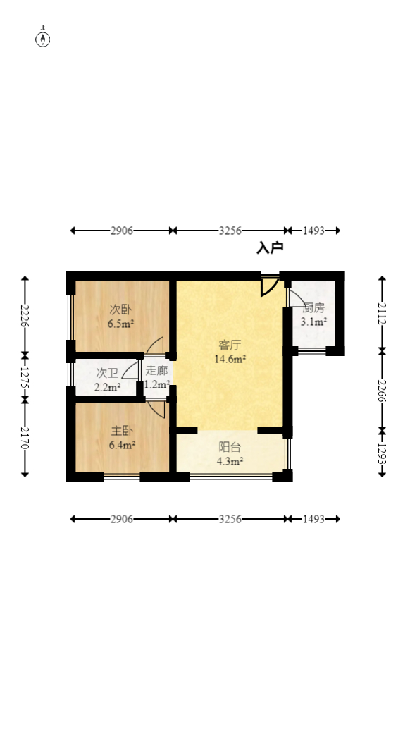 南江花园 2室2厅1卫 88.0万 南江花园 2室2厅1卫 88.0万户型图