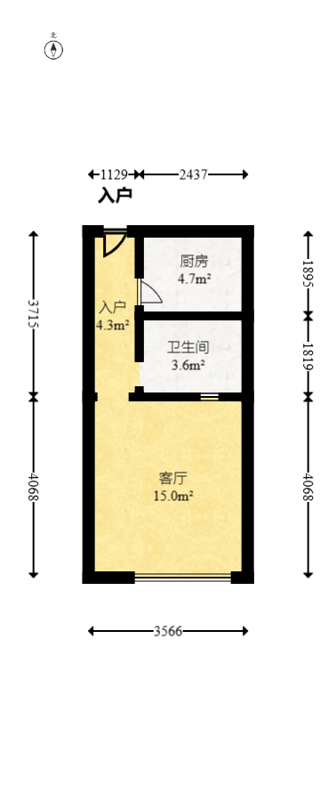 君悦新天地  1室1厅1卫   65.00万室内图1