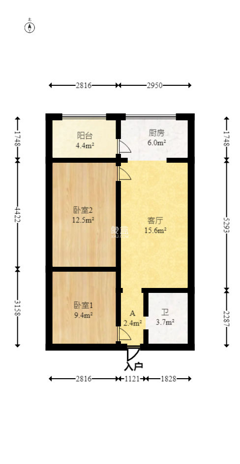锦湘国际星城三期（锦绣苑）  2室1厅1卫    46.0万