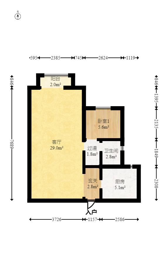勤诚达境界城  4室2厅2卫   79.50万室内图1