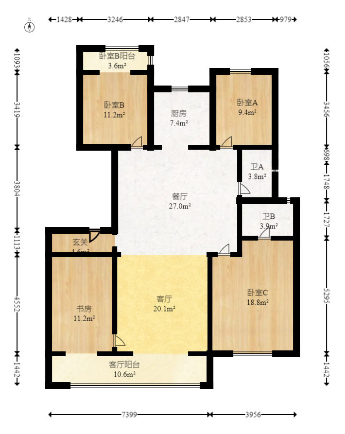 金茂建发泊悦  4室2厅2卫   298.80万室内图1