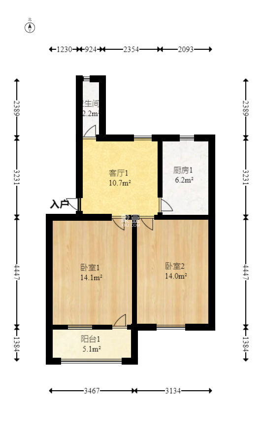 天心區(qū)書(shū)院路街道辦事處職工宿舍  2室1廳1衛(wèi)   47.00萬(wàn)