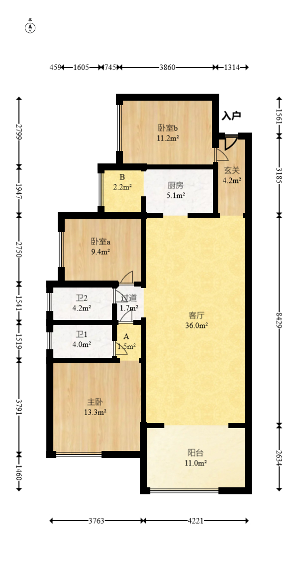 润和美郡(润和紫郡五期) 3室2厅1卫 80.0万 润和美郡(润和紫郡五期) 3室2厅1卫 80.0万户型图