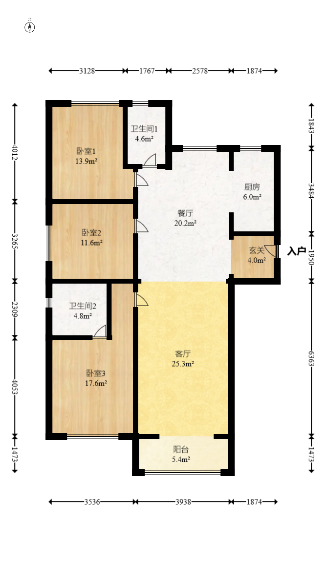龙湖璟宸原著(龙湖紫宸) 4室2厅2卫 96.0万 龙湖璟宸原著(龙湖紫宸) 4室2厅2卫 96.0万户型图