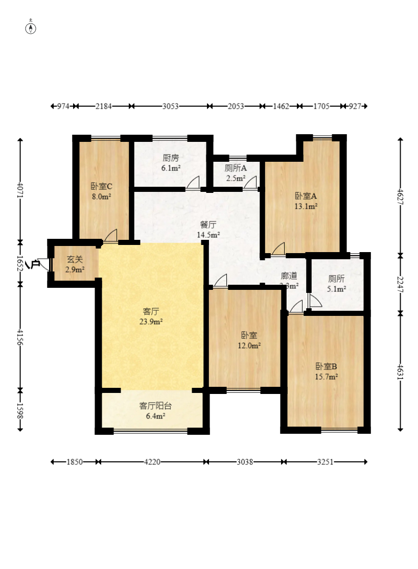 牛力家园  4室2厅2卫   169.90万室内图1