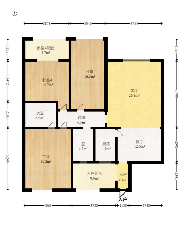 楚天馨苑 3室2厅1卫 70.1万 楚天馨苑 3室2厅1卫 70.1万户型图