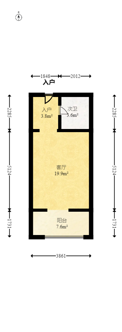 天艺国际大酒店  1室1厅1卫   70.00万室内图1