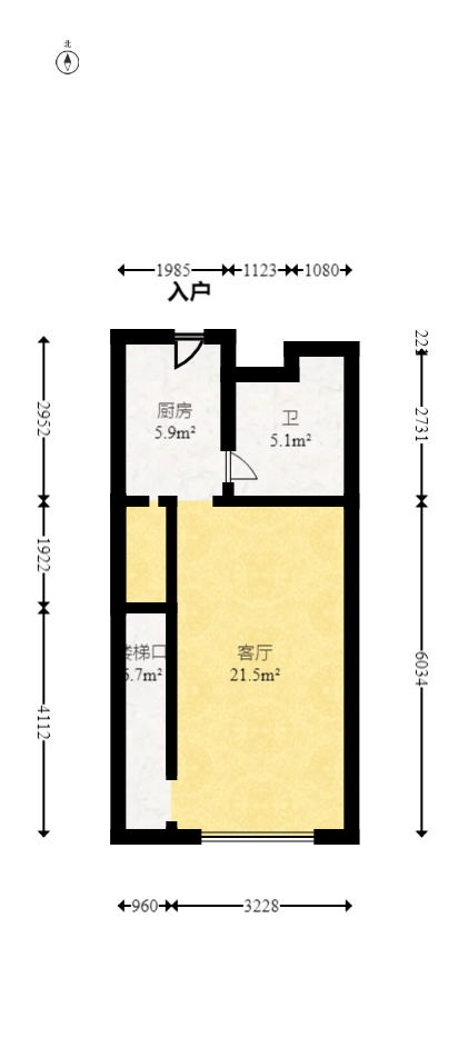 运达锦绣广场 1室1厅1卫 78.0万 运达锦绣广场 1室1厅1卫 78.0万户型图