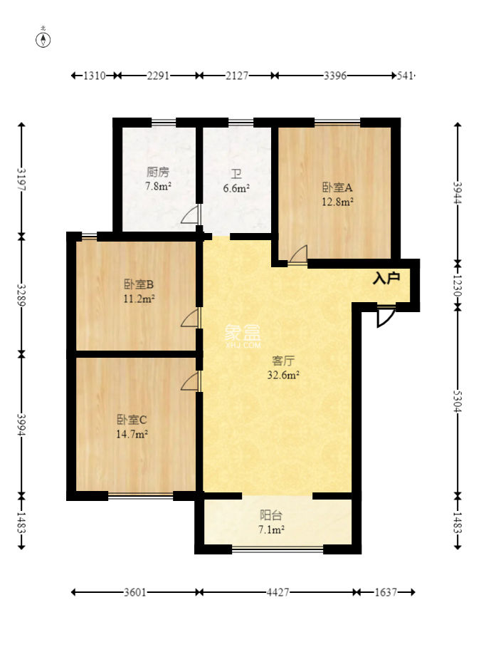 广厦新苑  3室2厅1卫    68.8万