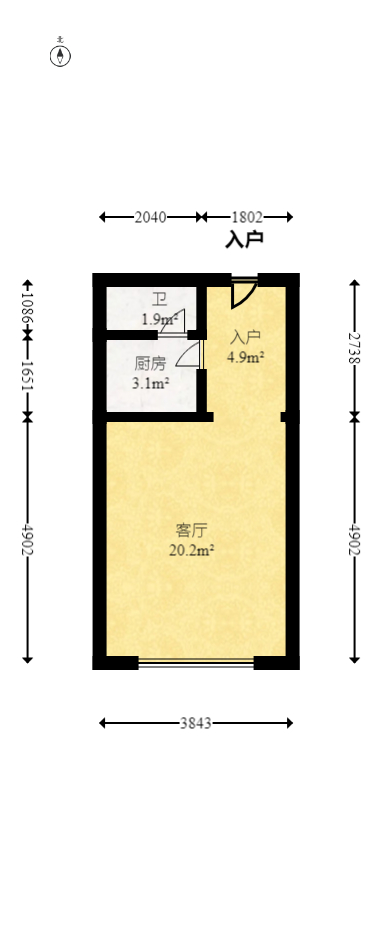 佳兴国际汇  1室1厅1卫   29.60万室内图1