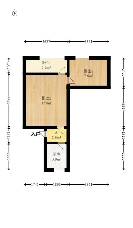 砂子塘社区  1室1厅1卫   34.00万室内图1