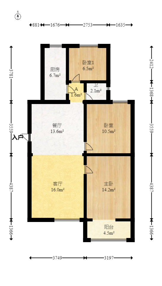 星典时代 3室2厅1卫 72.0万 星典时代 3室2厅1卫 72.0万户型图
