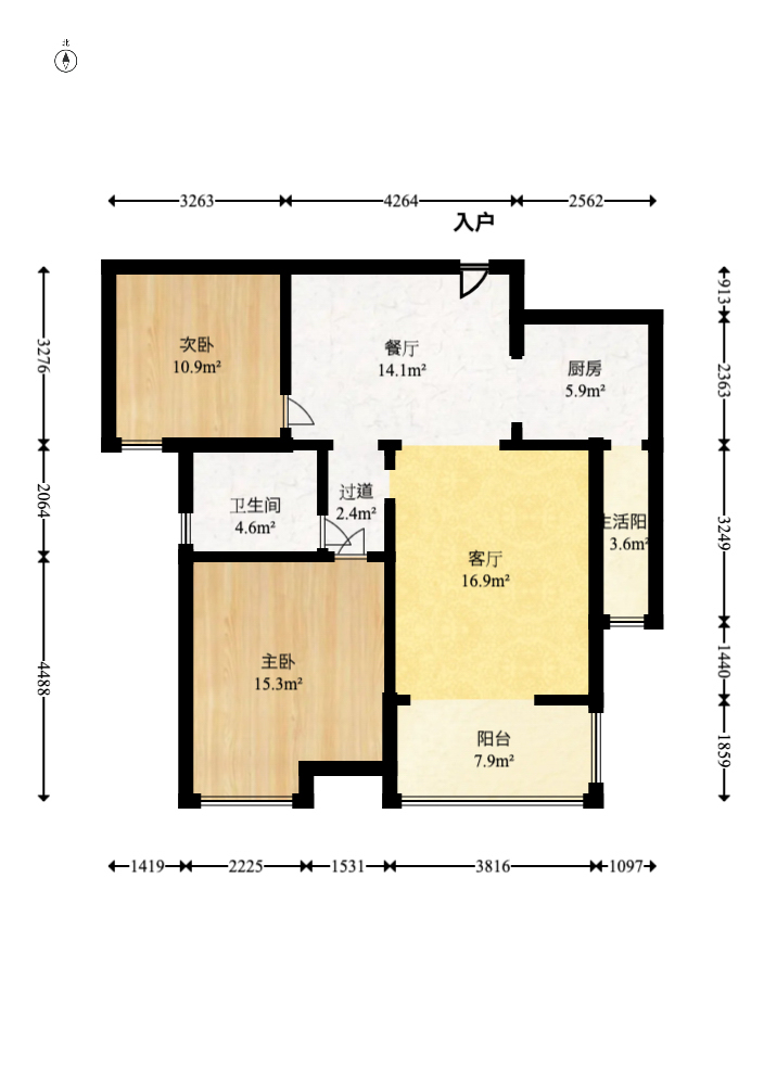 湖南报业文化城(米地亚家园) 2室2厅1卫 66.8万 湖南报业文化城(米地亚家园) 2室2厅1卫 66.8万户型图