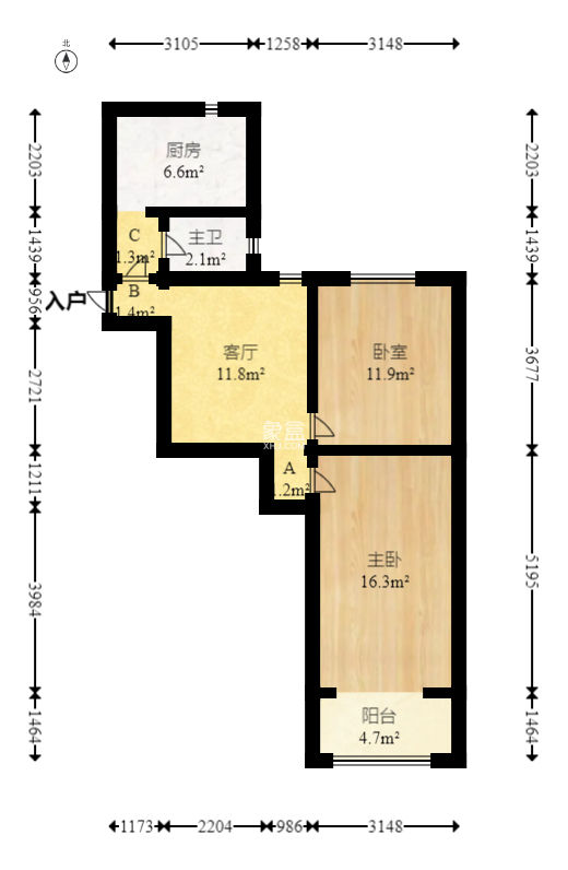 卫国街散盘  2室1厅1卫   58.80万
