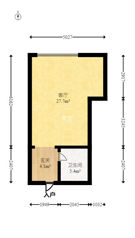 京武浪琴山一、二期  1室2厅2卫   42.00万室内图1