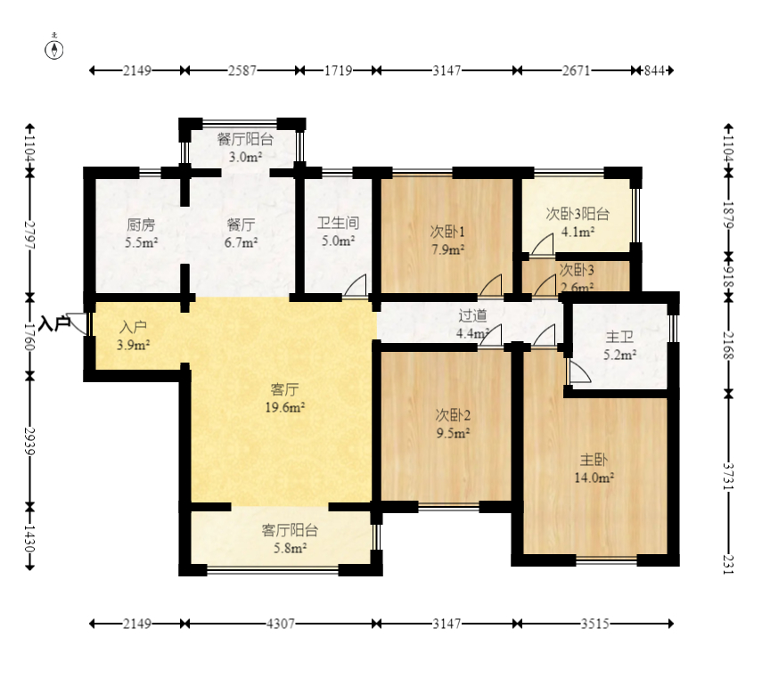 中建悦和城 4室2厅2卫 110.0万 中建悦和城 4室2厅2卫 110.0万户型图