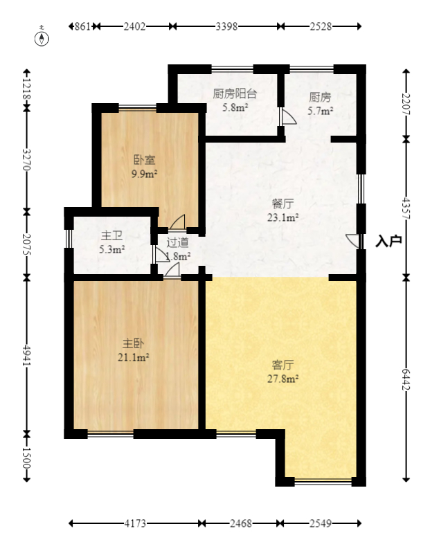 山水湾 4室2厅2卫 190.0万 山水湾 4室2厅2卫 190.0万户型图